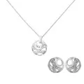 Orphelia® 'Elvina' Damen Sterling Silber Set: Halskette-Anhanger + Ohrringe - Silber SET-7085