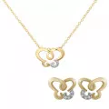 Orphelia® 'Joya' Dames Zilver 925 925 Set: Ketting-Hanger + Oorbellen - Zilver/Goud SET-7088/1