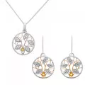 Orphelia® 'Oceane' Damen Sterling Silber Set: Halskette-Anhanger + Ohrringe - Silber SET-7090/1