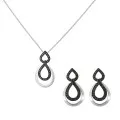 Orphelia® 'Amber' Dames Zilver 925 925 Set: Ketting-Hanger + Oorbellen - Multi SET-7092/2