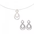 Orphelia® 'Amber' Femmes Argent Set: Collier-Pendentif + Boucles d'oreilles - Argent SET-7092