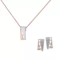 Orphelia® 'Lova' Femmes Argent Set: Collier-Pendentif + Boucles d'oreilles - Argent/Rose SET-7093