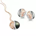 Orphelia® 'Unari' Femmes Argent Set: Collier-Pendentif + Boucles d'oreilles - Argent/Rose SET-7112