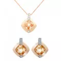 Orphelia® 'Athena' Dames Zilver 925 925 Set: Ketting-Hanger + Oorbellen - Zilver/Rosé SET-7113