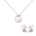 Orphelia® 'Alanna' Dames Zilver 925 925 Set: Ketting-Hanger + Oorbellen - Zilverkleurig SET-7117