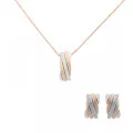 Orphelia® 'Joline' Dames Zilver 925 925 Set: Ketting-Hanger + Oorbellen - Zilver/Rosé SET-7118