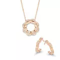 Orphelia® 'Onyx' Dames Zilver 925 925 Set: Ketting-Hanger + Oorbellen - Rosékleurig SET-7127/RG