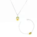 Orphelia® 'Minion' Child's Sterling Silver Set: Chain-Pendant + Bracelet - Silver SET-7135/2