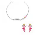 Orphelia® 'Oviva' Kind Sterling Silber Set: Armband + Ohrringe - Silber SET-7137