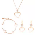 Orphelia® 'Alfina' Women's Sterling Silver Set: Chain + Bracelet + Earrings - Rose SET-7383