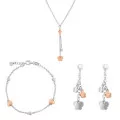 Orphelia® 'Lorelei' Femmes Argent Set: Collier + Bracelet + Boucles d'oreilles - Argent/Rose SET-7386