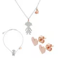 Orphelia® 'Lyra' Dames Zilver 925 925 Set: Ketting + Armband + Oorbellen - Zilver/Rosé SET-7390