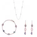 Orphelia® 'Euphemia' Femmes Argent Set: Collier + Bracelet + Boucles d'oreilles - Rosé SET-7411