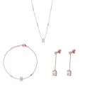 Orphelia® 'Elodie' Femmes Argent Set: Collier + Bracelet + Boucles d'oreilles - Rosé SET-7419