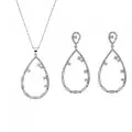 Orphelia® 'Islia' Dames Zilver 925 925 Set: Ketting + Oorbellen - Zilverkleurig SET-7423