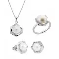 Orphelia® 'Aliva' Dames Zilver 925 925 Set: Ketting + Oorbellen + Ring - Zilverkleurig SET-7469