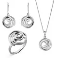 Orphelia® 'Apolline' Dames Zilver 925 925 Set: Ketting + Oorbellen + Ring - Zilverkleurig SET-7500