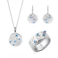 Orphelia® 'Babette' Dames Zilver 925 925 Set: Ketting + Oorbellen + Ring - Zilverkleurig SET-7504