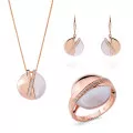 Orphelia® 'Moragene' Femmes Argent Set: Necklace + Earrings + Ring - Rosé SET-7506/RG