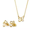 Orphelia® 'Lili' Dames Zilver 925 925 Set: Ketting-Hanger + Oorbellen - Goudkleurig SET-7513/G