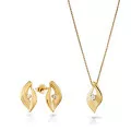 Orphelia® 'Milan' Dames Zilver 925 925 Set: Ketting-Hanger + Oorbellen - Goudkleurig SET-7519/G