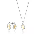 Orphelia® 'Charlotte' Femmes Argent Set: Collier-Pendentif + Boucles d'oreilles - argent/or SET-7523