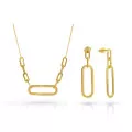 Orphelia® 'Essence' Women's Sterling Silver Set: Necklace + Earrings - Gold SET-7560/G