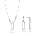 Orphelia® 'Essence' Women's Sterling Silver Set: Necklace + Earrings - Silver SET-7560