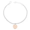 Orphelia® 'Izabella' Women's Sterling Silver Bracelet - Silver/Rose ZA-7185