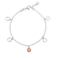 Orphelia® 'Maite' Women's Sterling Silver Bracelet - Silver/Rose ZA-7376