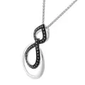 Orphelia® 'Amber' Femmes Argent Collier avec pendentif - Argent/Noir ZH-7092/2