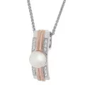 Orphelia® 'Lea' Women's Sterling Silver Chain with Pendant - Silver/Rose ZH-7284