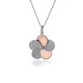 Orphelia® 'Fioni' Damen Sterling Silber Halskette mit Anhänger - Silber/Rosa ZH-7452