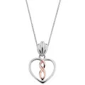 Orphelia® 'Delilah' Women's Sterling Silver Chain with Pendant - Silver/Rose ZH-7475