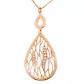 Orphelia® 'Linda' Women's Sterling Silver Chain with Pendant - Rose ZK-7188/RG #1