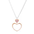 Orphelia® 'Mada' Women's Sterling Silver Chain with Pendant - Silver/Rose ZK-7389