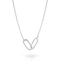 Orphelia® 'Rose' Women's Sterling Silver Necklace - Silver ZK-7561