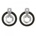 Orphelia® 'Azalea' Femmes Argent Puce d'oreille - Argent/Noir ZO-7095/2