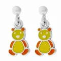 Orphelia® 'Bear' Child's Sterling Silver Drop Earrings - Silver ZO-7140/YE