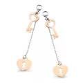 Orphelia® 'Izabella' Women's Sterling Silver Drop Earrings - Silver/Rose ZO-7185