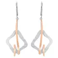 Orphelia® 'Lamara' Women's Sterling Silver Drop Earrings - Silver/Rose ZO-7207