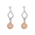 Orphelia® 'Maite' Women's Sterling Silver Drop Earrings - Silver/Rose ZO-7376