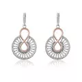 Orphelia® 'Frida' Women's Sterling Silver Drop Earrings - Silver/Rose ZO-7437 #1