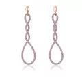 Orphelia® 'Aurora' Women's Sterling Silver Drop Earrings - Rose ZO-7459