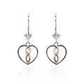 Orphelia® 'Delilah' Women's Sterling Silver Drop Earrings - Silver/Rose ZO-7475