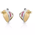 Orphelia® 'Anet' Women's Sterling Silver Stud Earrings - Silver/Gold ZO-7520/G