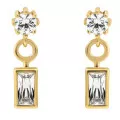 Orphelia® 'Madelyn' Women's Sterling Silver Drop Earrings - Gold ZO-7583/G