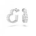 Swarovski® 'Matrix' Women's Base Metal Hoop Earrings - Silver 5653170