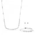 Swarovski® 'Mesmera' Women's Base Metal Set: Bracelet + Earrings + Necklace - Silver 5665877