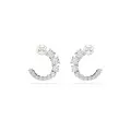 Swarovski® 'Matrix' Women's Base Metal Hoop Earrings - Silver 5692260